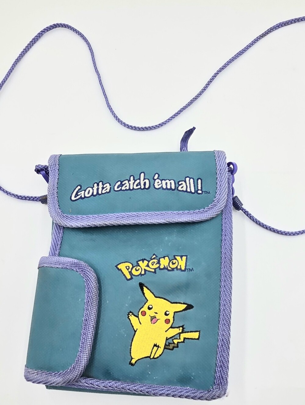 Vintage Pokémon Pikachu Side Pouch Satchel Bag Teal Purple Nintendo Gameboy